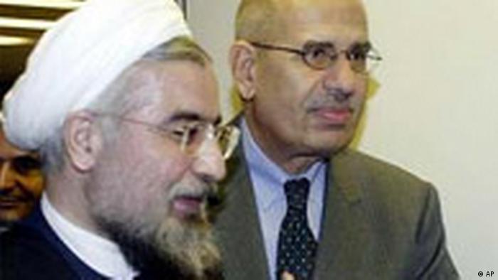 Mohammed el Baradei Internationale Atomenergiebehörde mit Hassan Rowhani (AP)