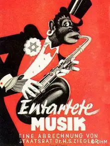 A Nazi-era poster with the words degenerate music