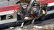 A train car destroyed by a bomb explosion A train car destroyed by a bomb explosion