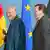 حامد كرزاى، رئيس جمهور موقت افغانستان، به همراه گرهارد شرودر، صدر اعظم آلمان، در كنفرانس برلين