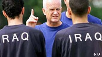 Bernd Stange Trainer von Nationalfußballmannschaft von Irak