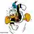 Donald Duck, thumping his fist down in anger