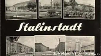 Stalinstadt wurde in der DDR als Modell für sozialistischen Städtebau gelobt, Ansichtskarte um 1960