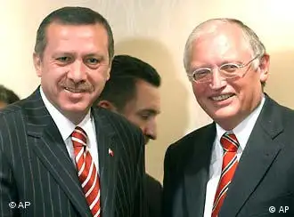 Turkey's Tayyip Erdogan and the EU's Günter Verheugen