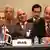 برهام صالح معاون نخست وزير عراق (راست) و مهدى الحافظ وزير برنامه ريزى عراق در نشست توكيو