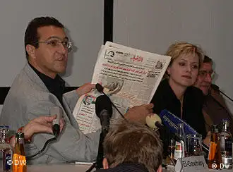 Berichteten über die Situation der Medien in der Gastregion Arabien: Karim al-Gawhary, Astrid Frohloff und Peter Philipp
