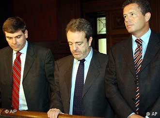 Vlaams Blok leaders (from left)Dewinter, Annemans, Vanhecke