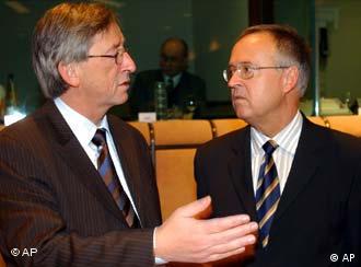 Wie stabil sollen die EU-Finanzen sein? Juncker (l.) und Eichel verhandeln darüber