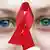 Девочка держит красную ленточку - символ солидарности с ВИЧ-инфицированными