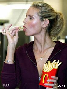 Heidi Klum eating McDonalds
