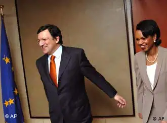 The EU's Jose Barroso and Condoleezza Rice