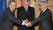 German Foreign Minister Joschka Fischer, centre, greets his Polish counterpart Adam Daniel Rotfeld, right and Ukrainian Foreign Minister Borys Tarasyuk during their meeting in Kiev, Ukraine March 21, 2005. Fischer and Rotfeld arrived in Ukraine on Monday on a brief visit for talks with the Ukrainian leadership. (AP Photo/Sergei Chuzavkov) German Foreign Minister Joschka Fischer, centre, greets his Polish counterpart Adam Daniel Rotfeld, right and Ukrainian Foreign Minister Borys Tarasyuk during their meeting in Kiev, Ukraine March 21, 2005. Fischer and Rotfeld arrived in Ukraine on Monday on a brief visit for talks with the Ukrainian leadership. (AP Photo/Sergei Chuzavkov)