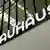 The Bauhaus logo outside the museum in Dessau
