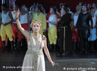 Camilla Nylund sings at a rehearsal of Tannhäuser in Bayreuth