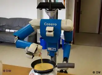 Nimbro, un robot casero desarrollado en la Universidad de Bonn, le prepara el desayuno con café y huevos.