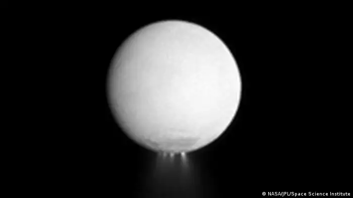 Water ejecting from the bottom of Enceladus