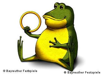 Bayreuth Festival's children's opera logo of a frog holding a ring