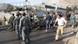 Afghan Police inspect the site of the suicide bomb blast Afghan Police inspect the site of the suicide bomb blast