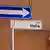 One-way sign symbolizing Italian debt problems