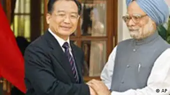 Treffen der Premierminister Indiens und Chinas