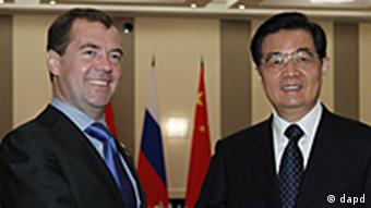 Frankreich Russland China G20 Gipfel in Cannes Dmitri Medwedew und Hu Jintao