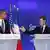 U.S. President Barack Obama, left, and French President Nicolas Sarkozy make statements to reporters at the G20 Summit in Cannes, Thursday, Nov. 3, 2011. (Foto:Charles Dharapak/AP/dapd)