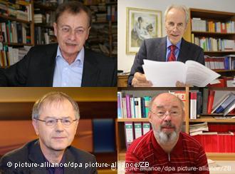Die Extremismusforscher Hajo Funke, Christian Pfeiffer, Christoph Butterwegge und Eckhard Jesse (im Uhrzeigersinn) (Fotos: picture-alliance/dpa)