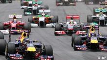 Red Bull driver Sebastian Vettel of Germany, front left, leads at the start of the Brazilian Formula One Grand Prix at the Interlagos race track in Sao Paulo, Brazil, Sunday, Nov. 27, 2011. (AP Photo/Victor R. Caivano)
