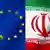 The European Union and Iranian flags