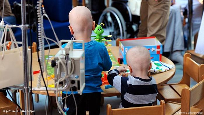 Two German children recovering from cancer treatment.