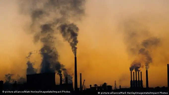 Clouds of pollution rising from the S.O.E iron and steel factory in Baotou, Inner Mongolia, China.