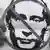 A crossed portrait of Russian Prime Minister Vladimir Putin