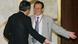 North Korean negotiator Kim Kye Gwan, right, and Chinese Vice Foreign Minister Wu Dawei gesture as they leave after the closing statement at the end of six party talks on the North Korean nuclear issue, in Beijing Friday July 20, 2007. Negotiators ended the talks by agreeing to meet again in September to outline a roadmap for Pyongyang's future disarmament following the shutdown of its sole reactor. (AP Photo/Greg Baker/Pool) North Korean negotiator Kim Kye Gwan, right, and Chinese Vice Foreign Minister Wu Dawei gesture as they leave after the closing statement at the end of six party talks on the North Korean nuclear issue, in Beijing Friday July 20, 2007. Negotiators ended the talks by agreeing to meet again in September to outline a roadmap for Pyongyang's future disarmament following the shutdown of its sole reactor. (AP Photo/Greg Baker/Pool)