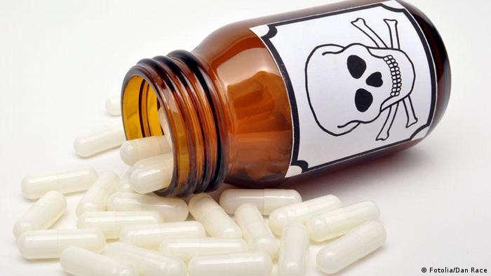 Gift Pillen Medizin Totenkopf Symbolbild
