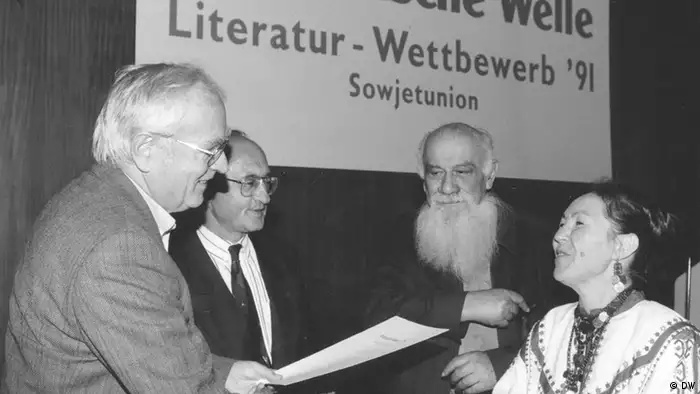 Preisverleihung mit Lew Kopelev auf der Frankfurter Buchmesse, DW-Literaturpreis für die Sowjetunion, 1991