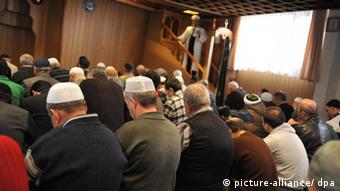 Muslim service at a mosque in Munich