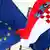 Symbolbild: Kroatische Flagge und EU-Flagge hängen nebeneinander (Foto: dpa)