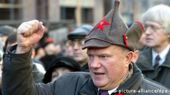 KP-Vorsitzende Gennadi Sjuganow bei einer Demonstration in Moskau