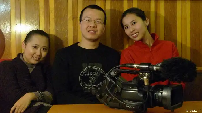 Drei junge chinesische Studierende in Köln: Sie haben ein Kurzfilm über chinesische Studenten in Deutschland gedreht; Köln, 20.01.2012; Copyright: DW/Lu Yi