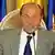 Romanian President Traian Basescu gesturing while speaking during a press conference held at Cotroceni Palace, in Bucharest, Romania, 20 July 2010.