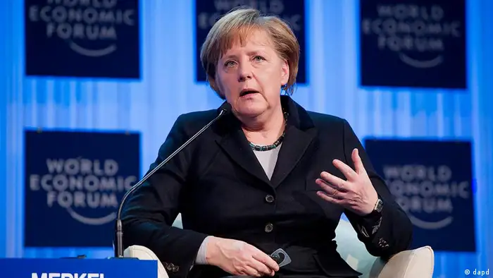 Schweiz Weltwirtschaftsforum in Davos Angela Merkel (dapd)