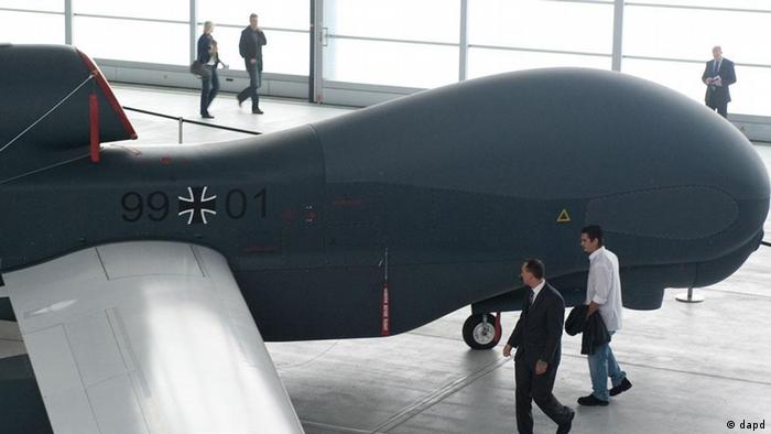 The Euro Hawk drone, picture in October, 2011, at a Bundeswehr hangar in Manching. (Photo: Lennart Preiss/dapd)