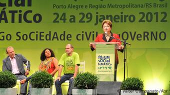 Brasilianische Präsidentin Dilma Rousseff beim Weltsozialforum in Porto Alegre am 26.01.2012. (Foto: Valter Campanato)