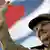 Cuban President Raul Castro waves at the parade during the celebrations marking World Labor Day at the Revolution Square in Havana, Cuba, 01 May 2008. EPA/Sven Creutzman (zu dpa-Korr.-Berciht: "100 Tage Raúl Castro: Kuba zwischen Reform und Stillstand" am 30.05.2008) +++(c) dpa - Bildfunk+++