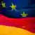 Eine Fanhe der Europäischen Union hinter einer Deutschlandfahne (Foto: Arno Burgi dpa/lsn)