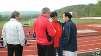 Xie Yalong und Cheftrainer der chinesischen Fussballmannschaft der Jugend, Bad Kissingen