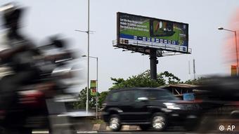Billboard at a street in Lagos