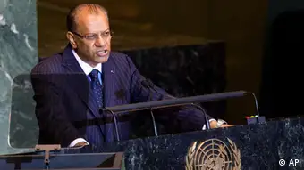 Prime Minister of Mauritius Navinchandra Ramgoolam speaks at the 66th United Nations General Assembly at U.N. headquarters, Saturday, Sept. 24, 2011. (AP Photo/John Minchillo)