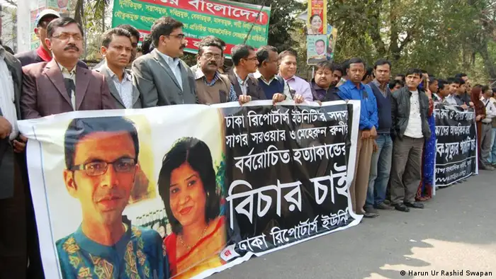 Protest gegen Journalistenmord in Dhaka