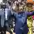 President Paul Biya waving to supporters